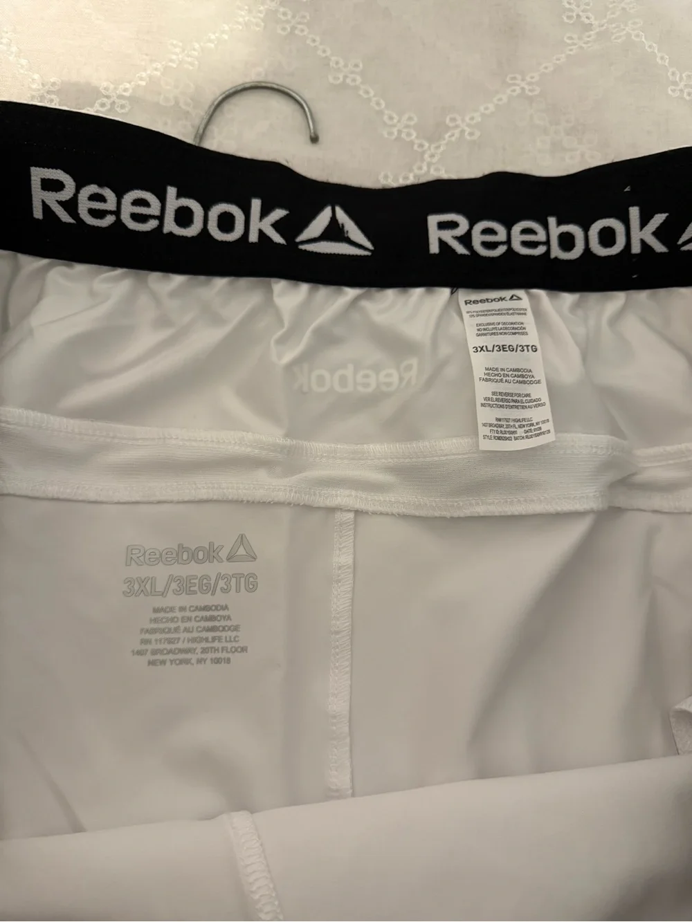 Reebok Men’s White Athletic Drawstring Shorts